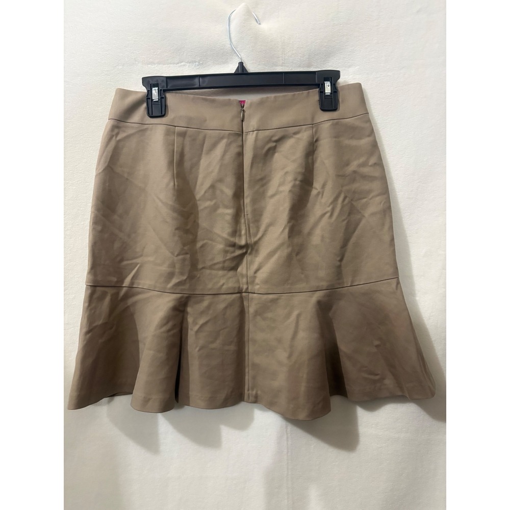 Banana Republic Khaki Tan Flounce Hem Ruffle Mini Skirt Petite 8P Business Casua